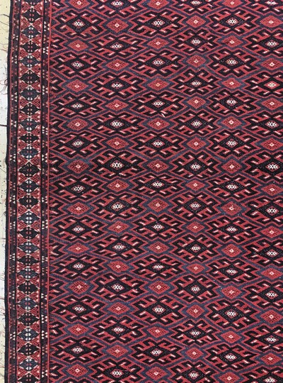 27138545c - Sumakh flachgewebt, Turkmenistan, um 1900, Wolle auf Wolle, ca. 400 x 216 cm, EHZ: 2 ...