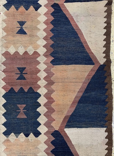 27138551d - Tadschiken Kelim antik, Tadschikestan, um 1900, Wolle auf Wolle, ca. 330 x 185 cm, EHZ: ...