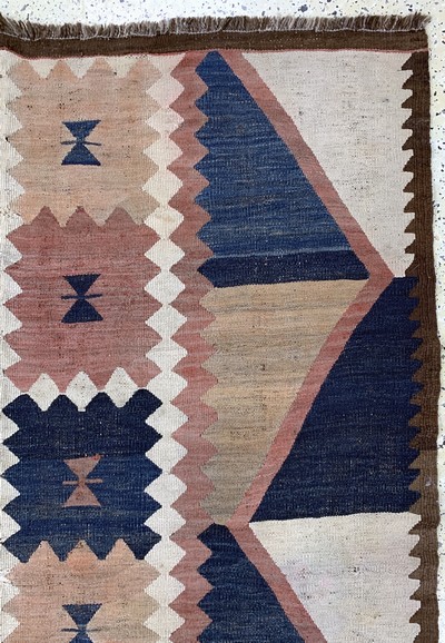 27138551f - Tadschiken Kelim antik, Tadschikestan, um 1900, Wolle auf Wolle, ca. 330 x 185 cm, EHZ: ...