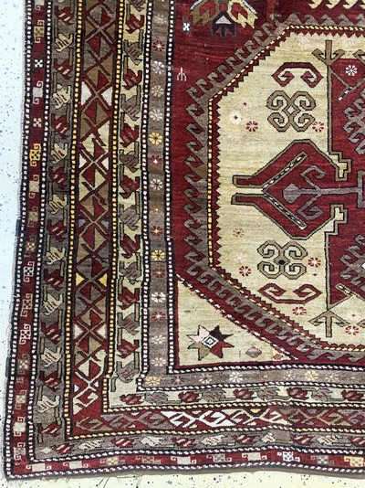 27138558b - Kazak antik, Türkei, um 1900, Wolle auf Wolle, ca. 370 x 200 cm, EHZ: 3(restauriert) ...