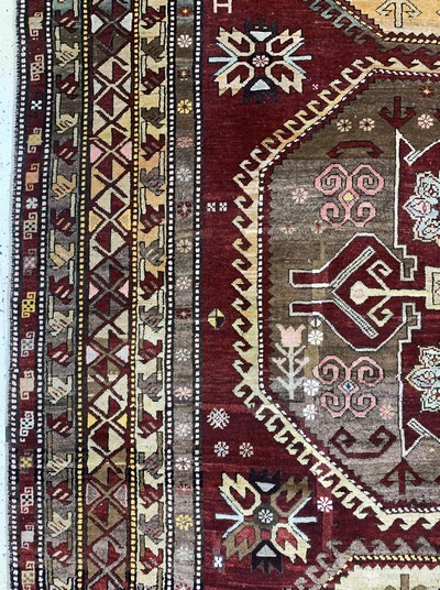 27138558c - Kazak antik, Türkei, um 1900, Wolle auf Wolle, ca. 370 x 200 cm, EHZ: 3(restauriert) ...