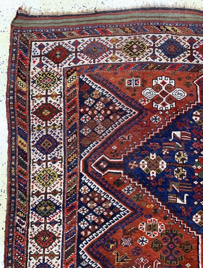 27138574e - Khamseh antik, Persien, 19.Jhd, Wolle auf Wolle, ca. 313 x 190 cm, EHZ: 3-4 ...