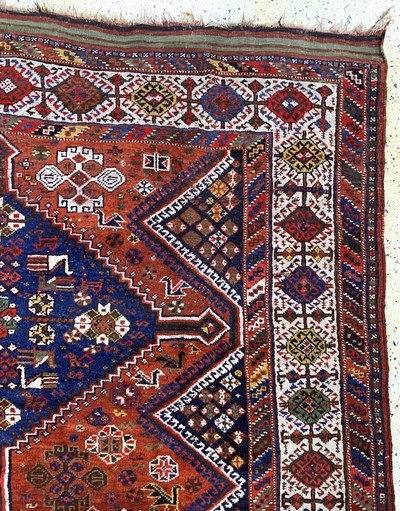 27138574f - Khamseh antik, Persien, 19.Jhd, Wolle auf Wolle, ca. 313 x 190 cm, EHZ: 3-4 ...