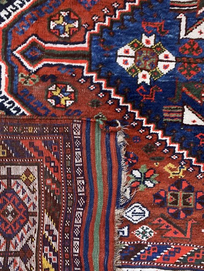 27138574h - Khamseh antik, Persien, 19.Jhd, Wolle auf Wolle, ca. 313 x 190 cm, EHZ: 3-4 ...