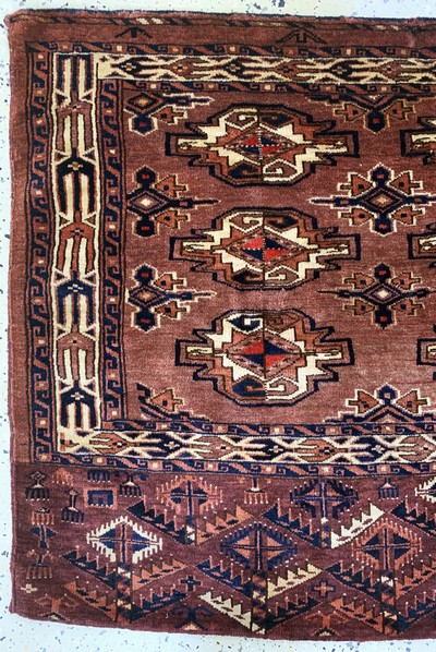 27138588c - Tekke Tschowal, Turkmenistan, um 1900, Wolle auf Wolle, ca. 135 x 80 cm, EHZ: 3 ...