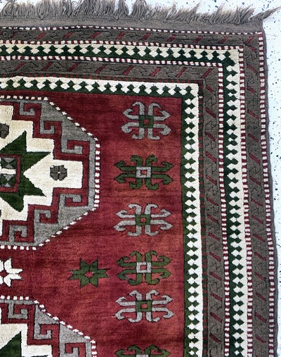 27138594d - Kars-Kazak, Türkei, Mitte 20.Jhd, Wolle aufWolle, ca. 230 x 172 cm, EHZ: 2 ...