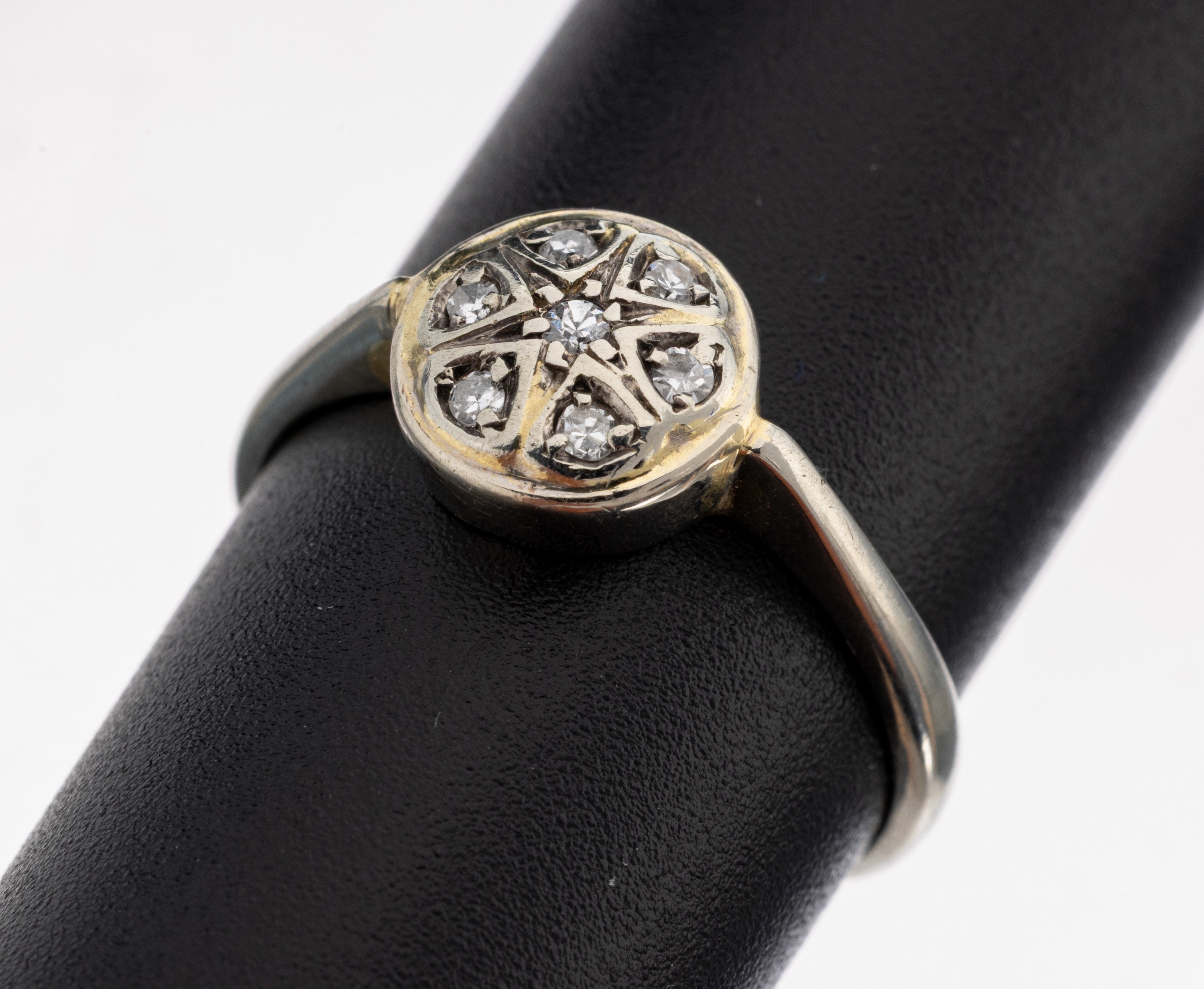 Image 27138614 - 18 kt Gold Diamant-Ring, WG 750/000, runderRingkopf mit kl. 8/8-Diamanten, RW 52, ca. ...