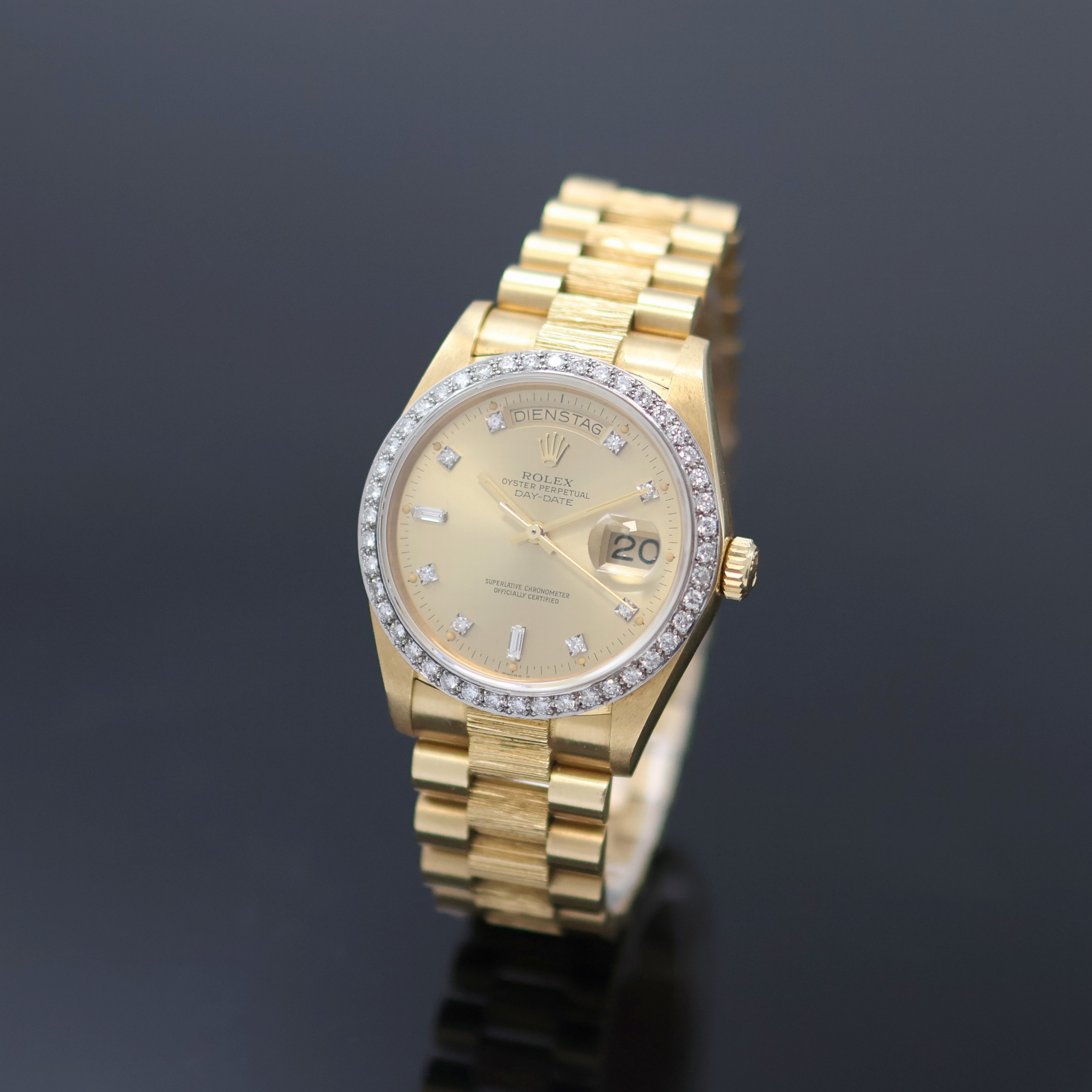 Image 27138630 - ROLEX 18k yellow gold Oyster Perpetual Day- Date gents wristwatch reference 18078, ...