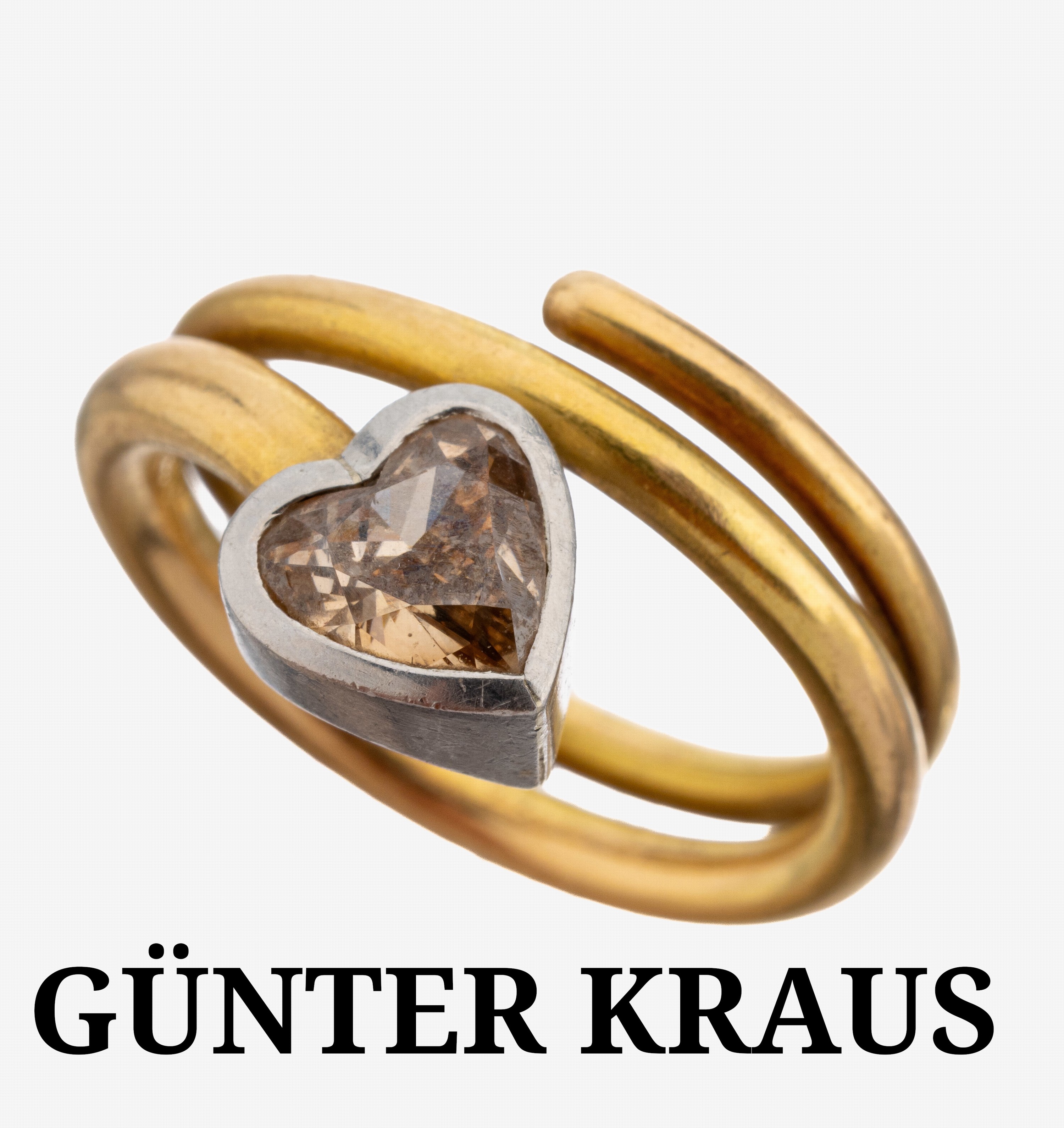 Image 27138667 - Ausgefallener 18 kt Gold und Platin Diamant- Ring, GG 750/000 und Pt 950/000, in Platin ...