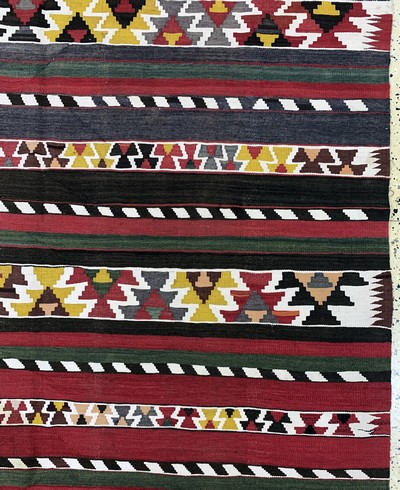 27138609d - Anatol Kelim, Türkei, Anfang 20.Jhd, Wolle auf Wolle, ca. 313 x 160 cm, EHZ: ...