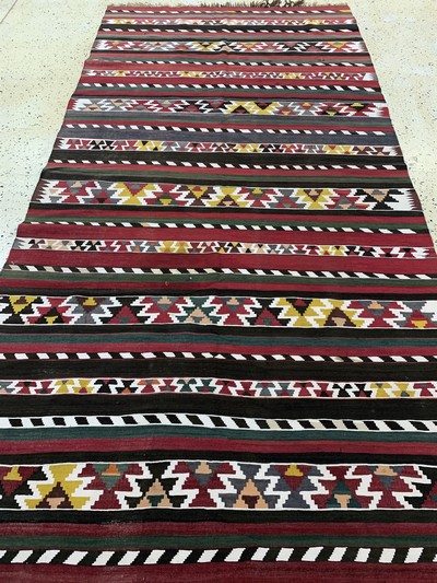 27138609g - Anatol Kelim, Türkei, Anfang 20.Jhd, Wolle auf Wolle, ca. 313 x 160 cm, EHZ: ...