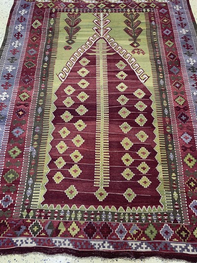 27138618e - ´Erzurum´Gebetskelim antik, Türkei, 19.Jhd,Wolle auf Wolle, ca. 180 x 140 cm, EHZ: 2-3 ...