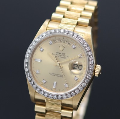 27138630a - ROLEX 18k yellow gold Oyster Perpetual Day- Date gents wristwatch reference 18078, ...