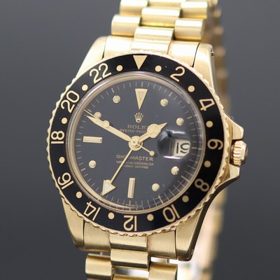 27138634a - ROLEX Oyster Perpetual GMT-Master Herrenarmbanduhr in GG 750/000 Referenz 1675, Schweiz ...