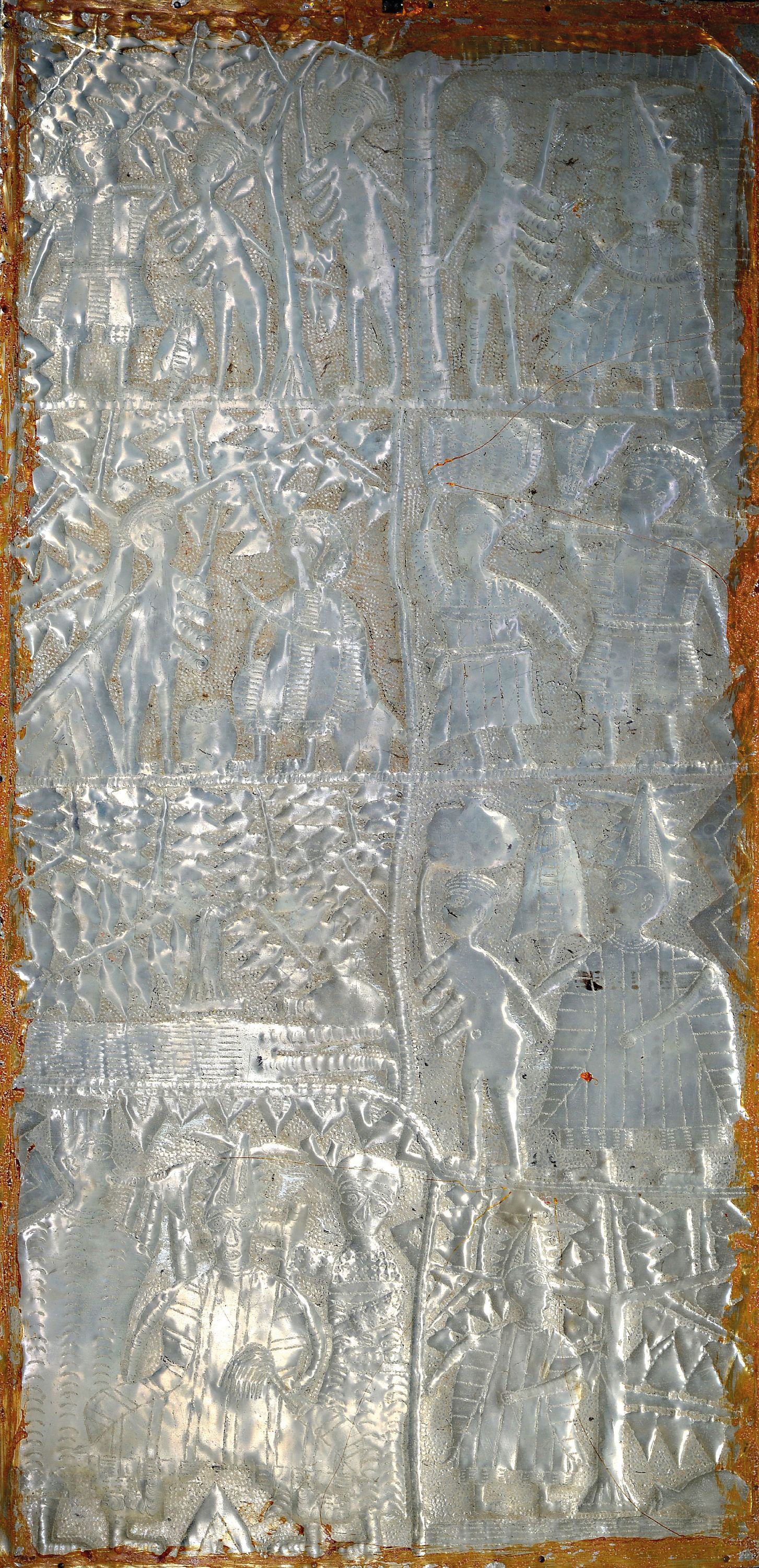 Image 27138756 - Asiro Olatunde, 1918-1993 Oshogbo, Nigeria, Reliefbild aus Aluminiumblech, getrieben und ...