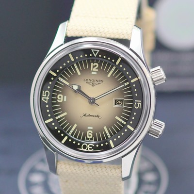 27139490a - LONGINES Legend Diver ungetragene Armbanduhr Referenz L3.774.4.30.20, Automatik, ...