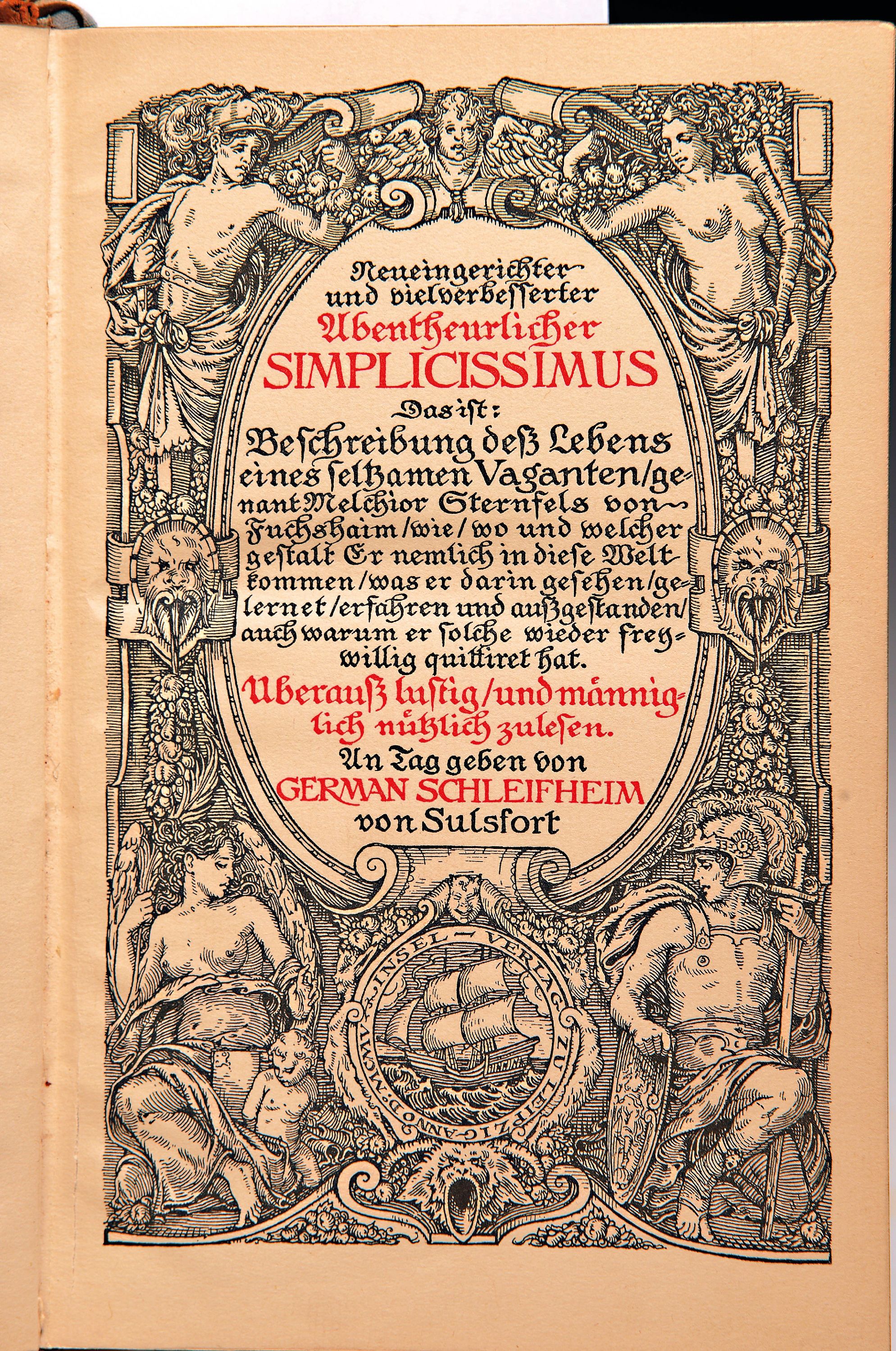 Image 27139524 - Hans Jakob Christoffel von Grimmelshausen: Der abenteuerliche Simplicissimus, Leipzig, ...