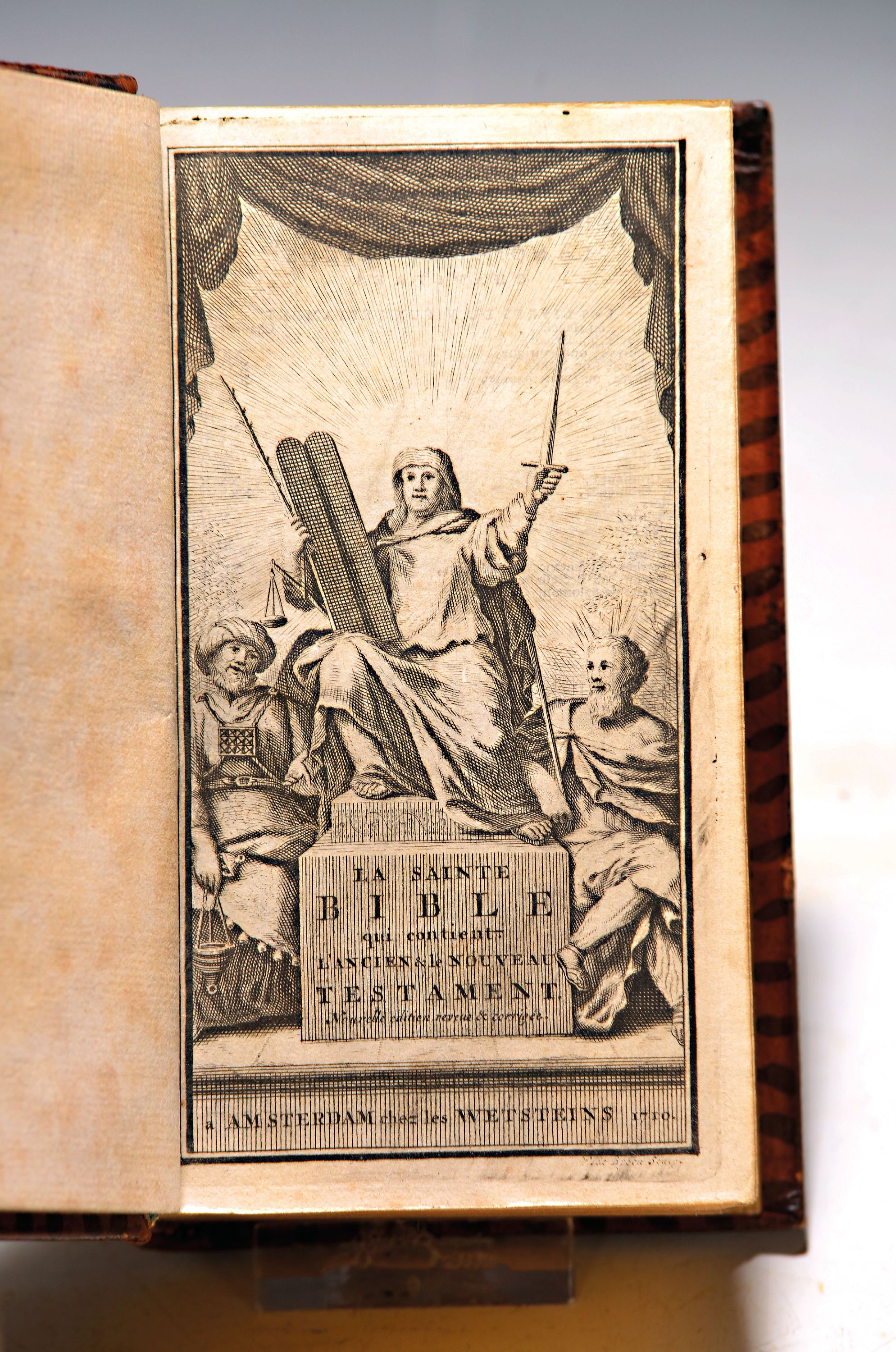Image 27139539 - Biblia gallica-La Sainte Bible, Amsterdam, Wetstein 1710, 16°, 3 Kupfertitel, ...