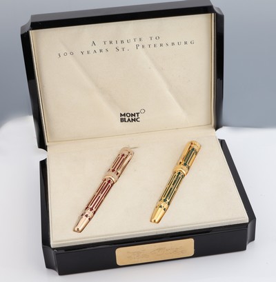 27139500e - MONTBLANC pen set ´300 years St. Petersburg´ , comprised of 2 fountain pens, Katharina ...