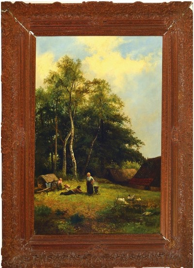 27139501k - Jan Willem van Borselen, 1825 Gouda-1892 Den Haag, Kompositlandschaft mit rastender ...