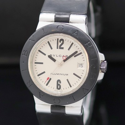 27139508a - BULGARI Aluminium Armbanduhr Referenz Al 38 A, Schweiz um 1995, Automatik, teils schwarz ...