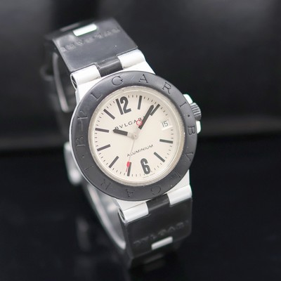 27139508b - BULGARI Aluminium Armbanduhr Referenz Al 38 A, Schweiz um 1995, Automatik, teils schwarz ...