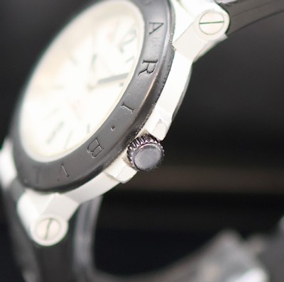27139508c - BULGARI Aluminium Armbanduhr Referenz Al 38 A, Schweiz um 1995, Automatik, teils schwarz ...