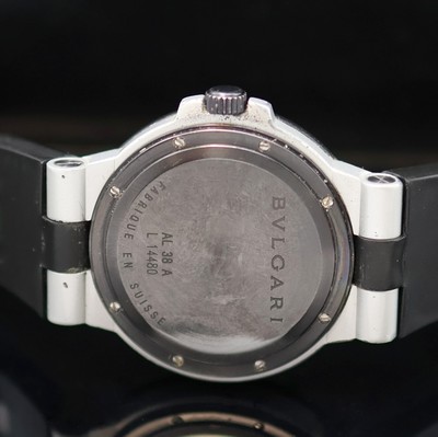 27139508e - BULGARI Aluminium Armbanduhr Referenz Al 38 A, Schweiz um 1995, Automatik, teils schwarz ...
