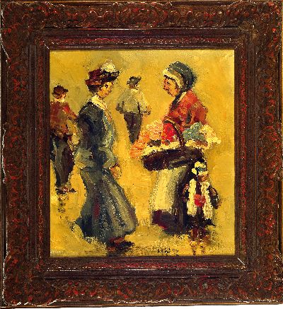 27139562k - Georg Hendrik Breitner, 1857 Rotterdam-1923 Amsterdam, Genreszene, vornehme Dame im ...