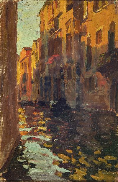 Image Prof. Otto Reiniger, 1863 - 1909, Venice, 1897, oil/cardboard, approx. 41 x, 27 cm, ...