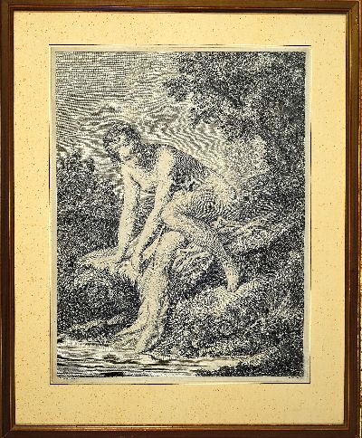 27139660k - Francois Boucher, Venut entrant du bain, gestochen von Jean Baptiste Michel, Kupferstich, ...