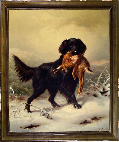 27139727k - Johannes Christian Deiker, 1822 Wetzlar-1895 Düsseldorf, Setter mit Beute (erlegter ...