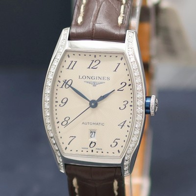 27140447a - LONGINES Evidenza diamantbesetzte Damenarmbanduhr Referenz L2.142.0.70.2, Automatik, ...