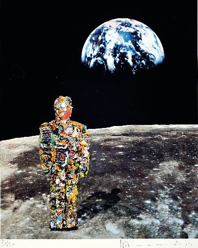 27140587k - H.A. Schult, geb. 1939, zwei Lithographien, Trash People in New York und on the moon,, ...