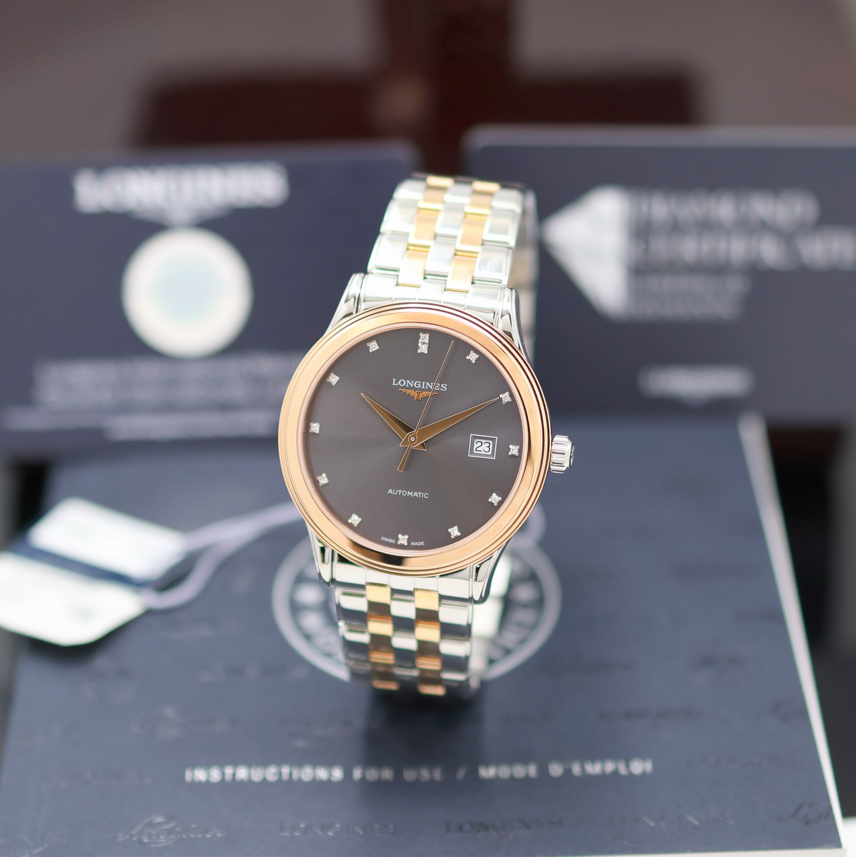 Image 27140734 - LONGINES Flagship ungetragene Herrenarmbanduhr Referenz L4.984.3.77.7, Automatik, beids. ...