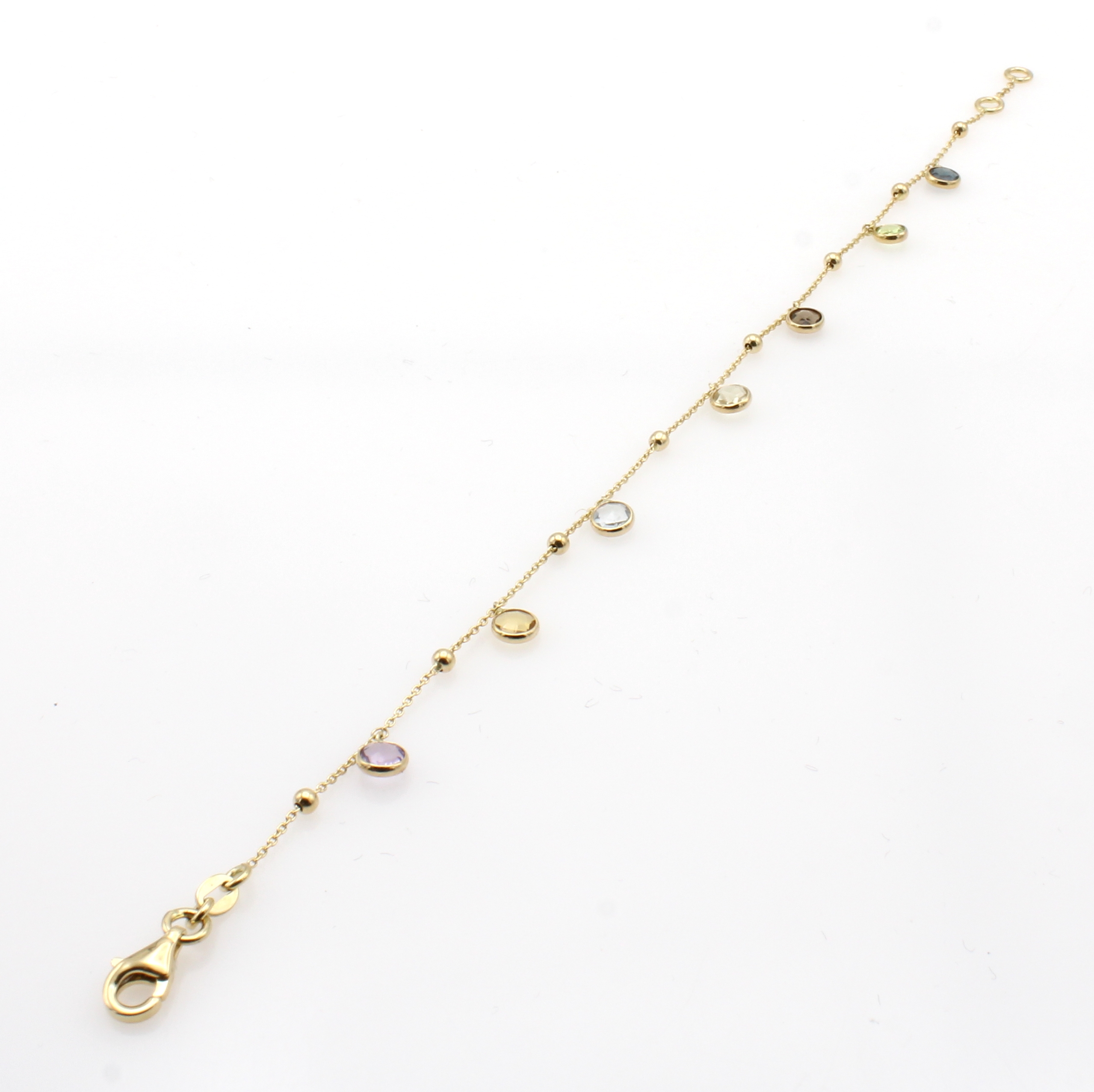 Image 27140774 - Armband mit Farbsteinen und Zwischenkügelchen , GG 585/000, diverse Farbsteine, in L. ...