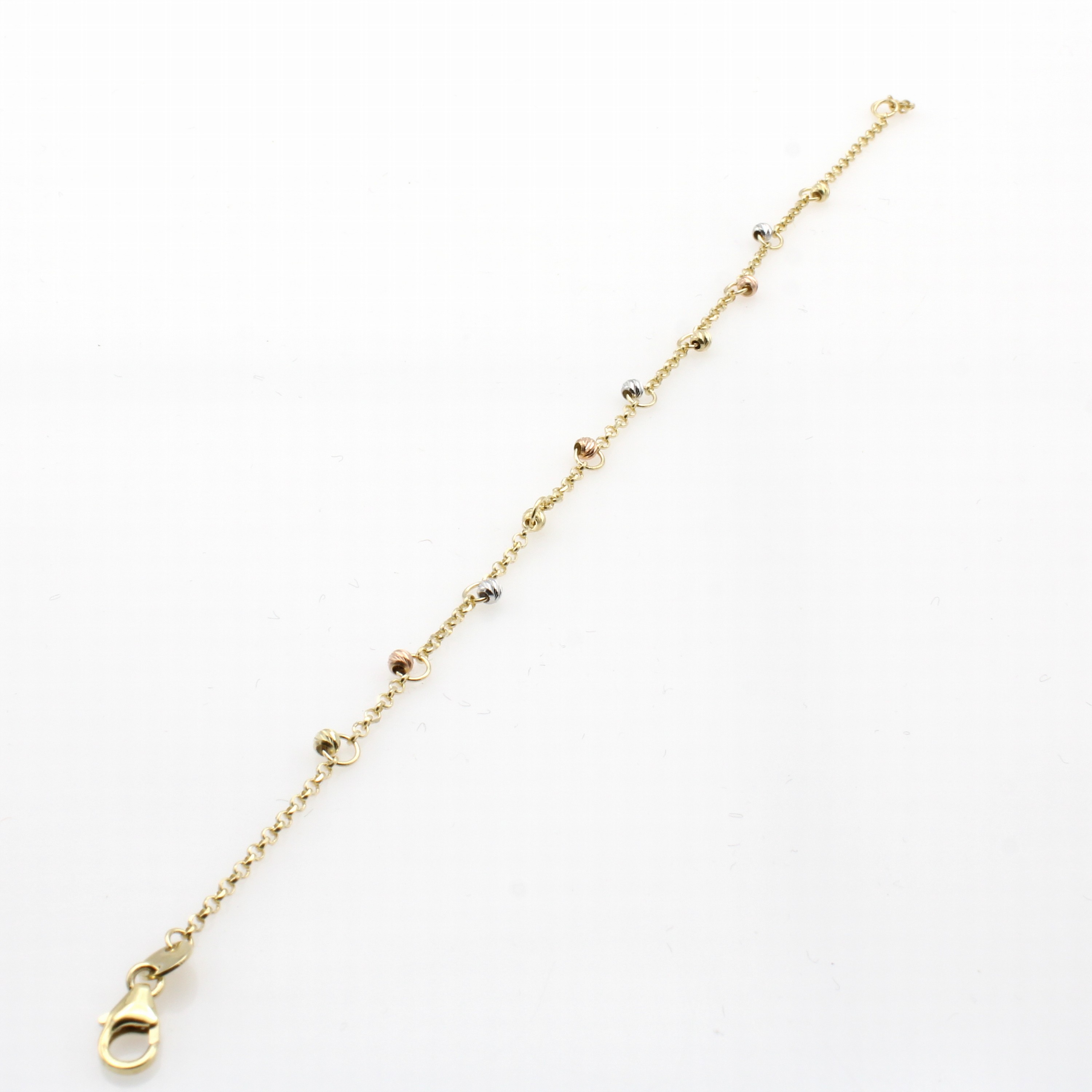 Image 27140778 - Armband mit kleinen diamanierten Kügelchen, GG/RG/WG 585/000, in L. ca. 18 u. 19 cm ...