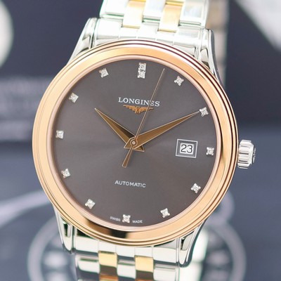 27140734a - LONGINES Flagship ungetragene Herrenarmbanduhr Referenz L4.984.3.77.7, Automatik, beids. ...