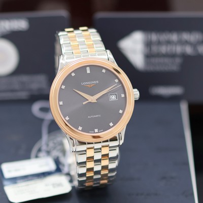 27140734b - LONGINES Flagship ungetragene Herrenarmbanduhr Referenz L4.984.3.77.7, Automatik, beids. ...
