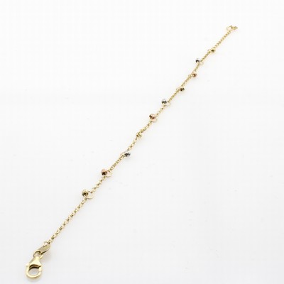 Image Armband mit kleinen diamanierten Kügelchen, GG/RG/WG 585/000, in L. ca. 18 u. 19 cm ...