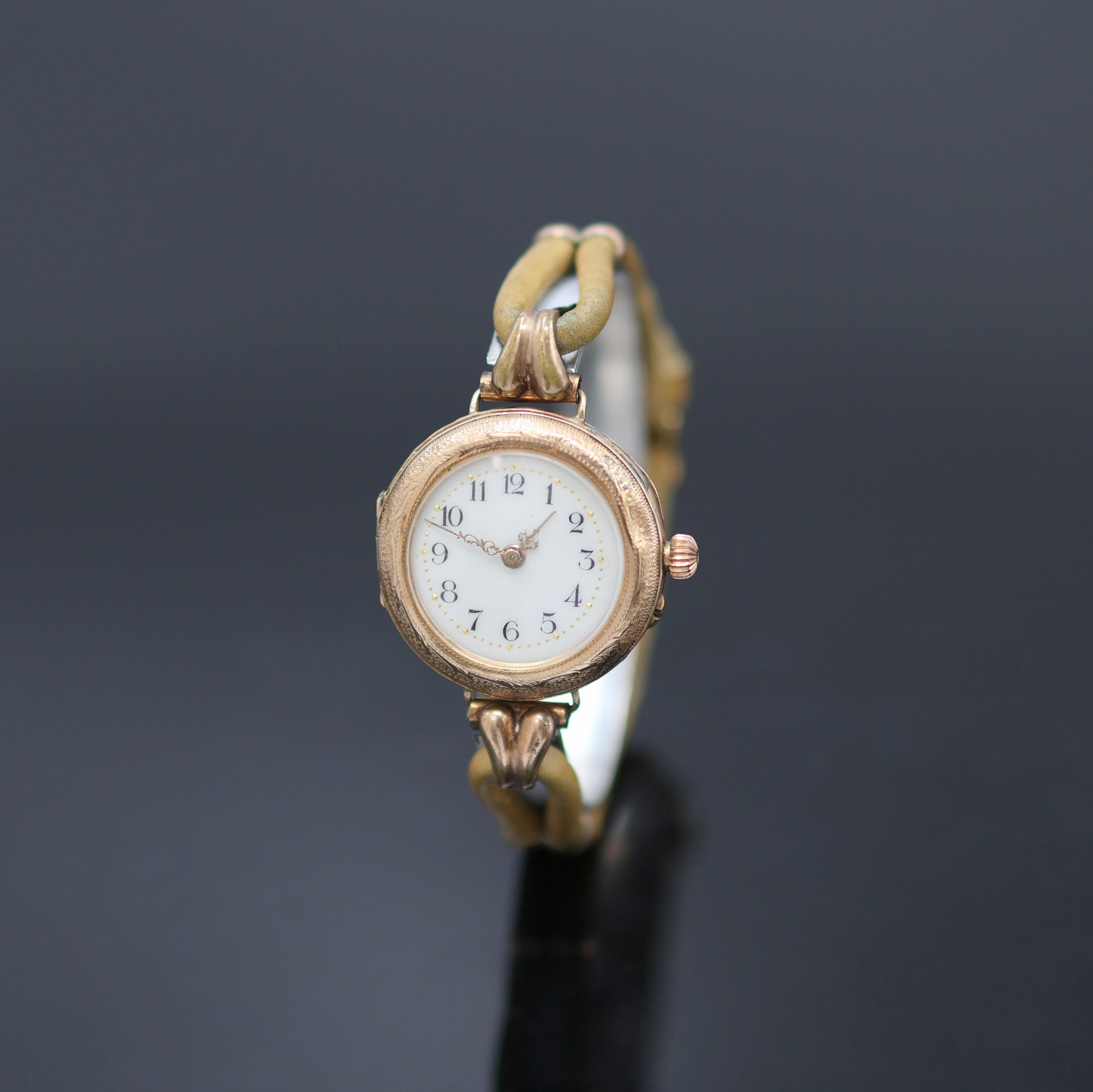 Image 27140933 - Damentaschenuhr in RG 585/000 zur Armbanduhr umgebaut, Schweiz um 1900, Umbau später, ...