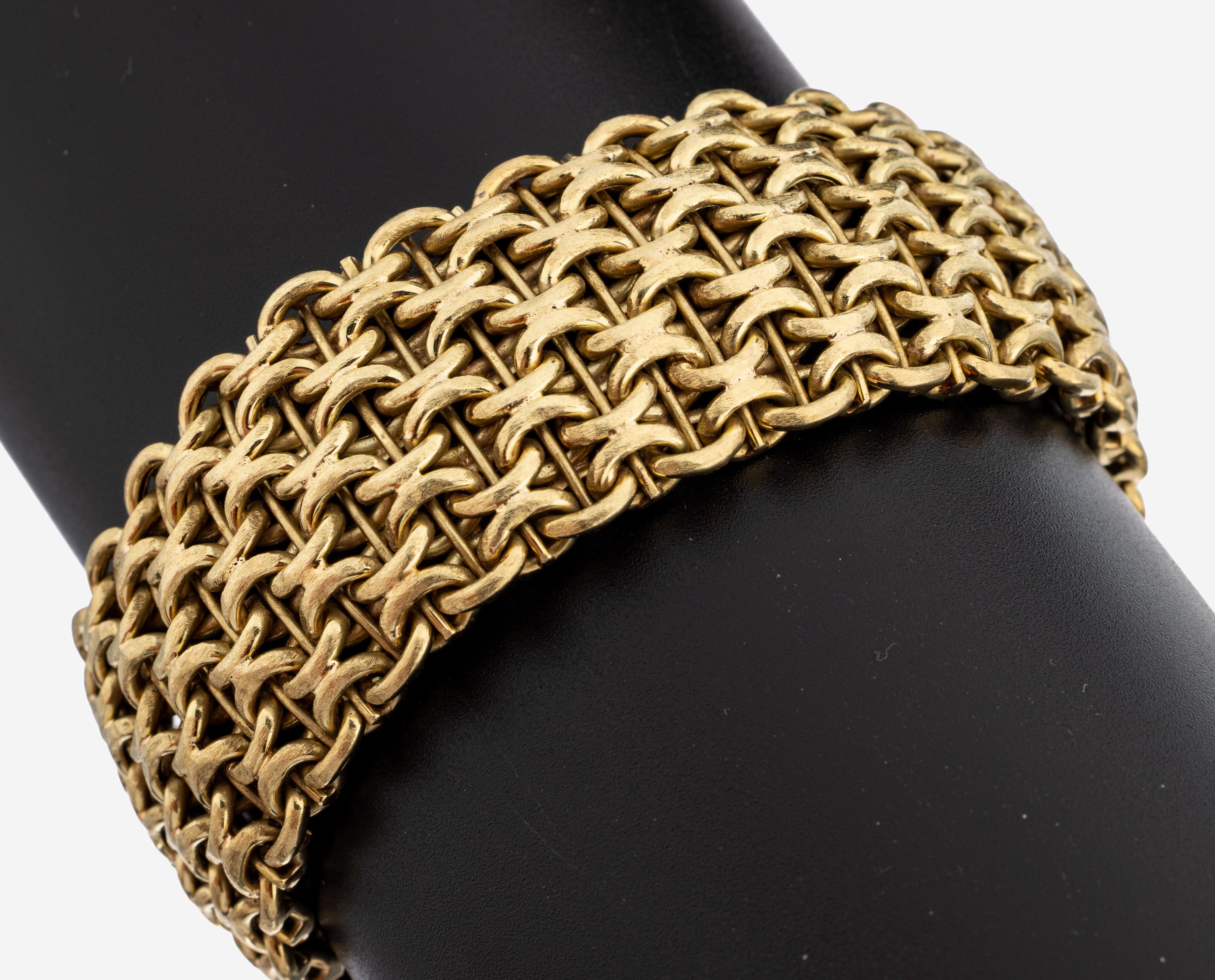 Image 27140934 - 14 kt Gold Armband, 1950er-60er Jahre, GG 585/000, schwere Verarbeitung, Oberfläche ...