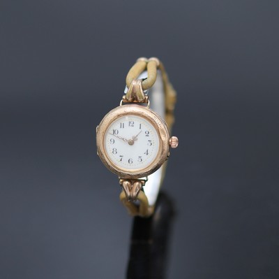 Image 14k pink gold ladies pocket watch for wristwatch remodeled, Switzerland around 1900, ...