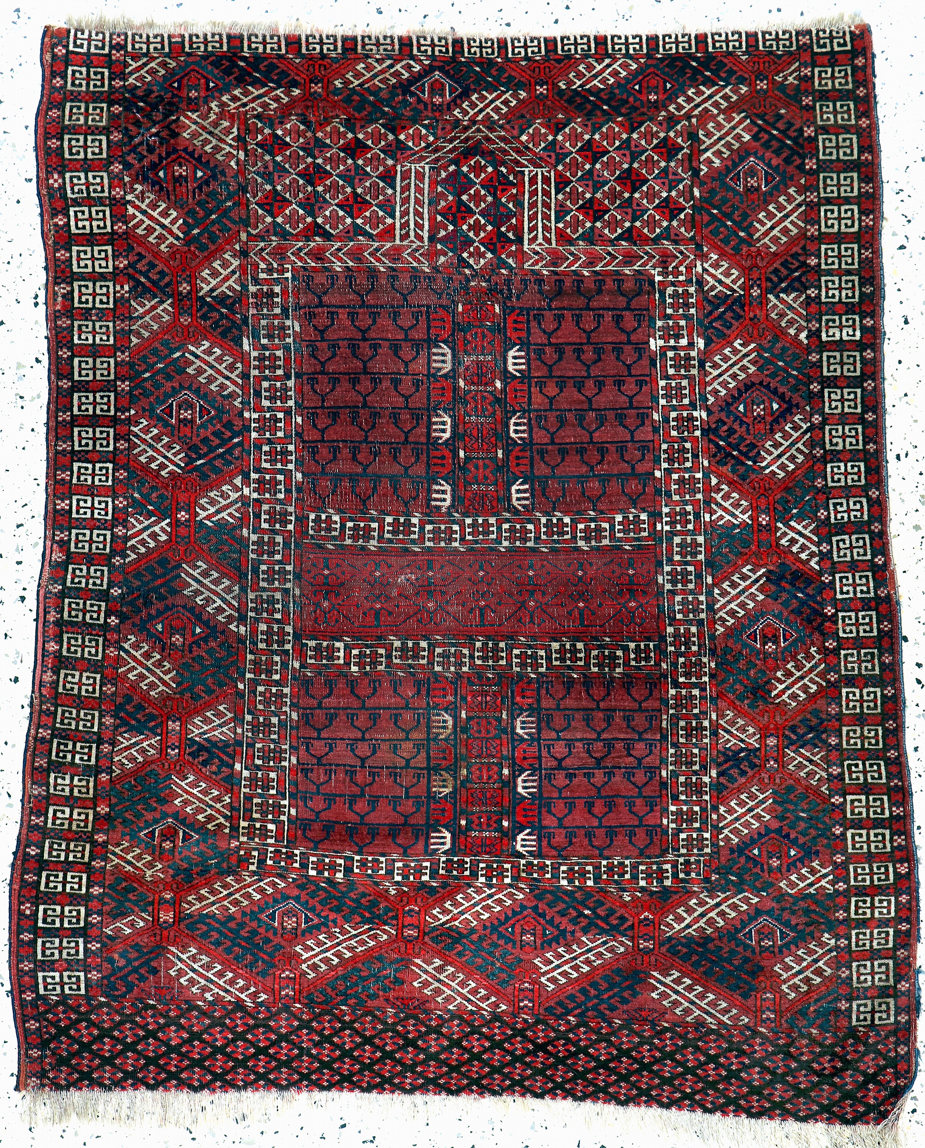 Image 27141062 - Tekke Engsi antik, Turkmenistan, 19.Jhd, Wolle auf Wolle, ca. 140 x 120 cm, EHZ: 3 ...
