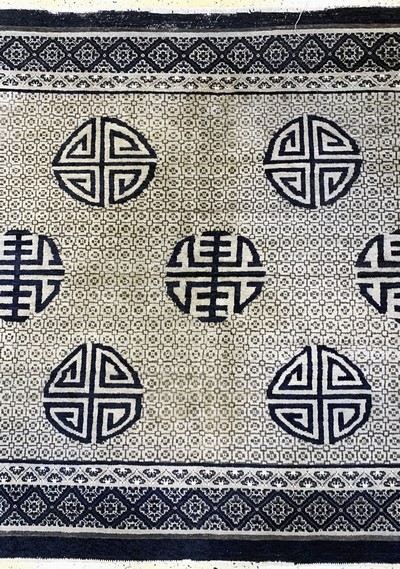 27141050c - Pao Tow antik, China, um 1900, Wolle auf Baumwolle, ca. 260 x 190 cm, EHZ: 3 ...