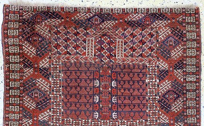 27141062a - Tekke Engsi antik, Turkmenistan, 19.Jhd, Wolle auf Wolle, ca. 140 x 120 cm, EHZ: 3 ...