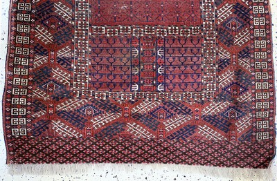 27141062c - Tekke Engsi antik, Turkmenistan, 19.Jhd, Wolle auf Wolle, ca. 140 x 120 cm, EHZ: 3 ...