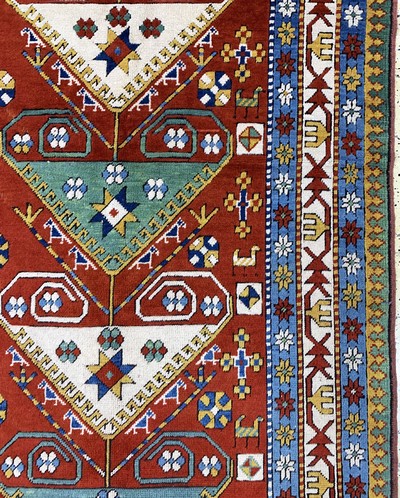27141077d - Kars, Türkei, Mitte 20.Jhd, Wolle auf Wolle, ca. 291 x 215 cm, EHZ: 2 Schätzpreis: ...