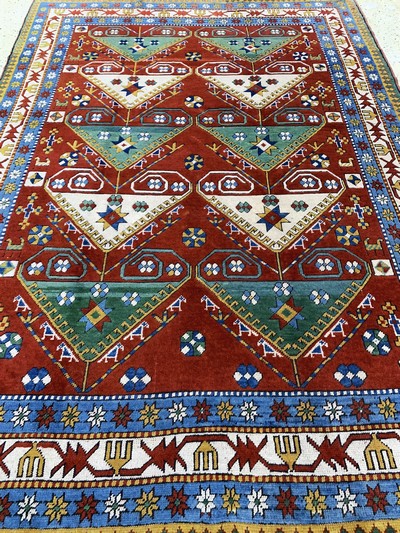 27141077g - Kars, Türkei, Mitte 20.Jhd, Wolle auf Wolle, ca. 291 x 215 cm, EHZ: 2 Schätzpreis: ...
