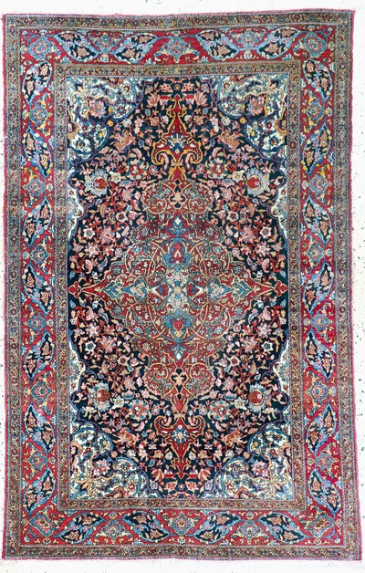 Image Isfahan antique, Persia, around 1900, wool on cotton, approx. 210 x 135 cm, condition: 3, ...